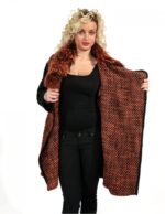 CAPPOTTINO LANA NERO E ARANCIO CON TASCHE ZIP 54