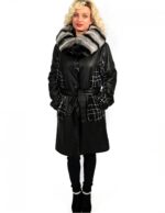 CAPPOTTINO LANA PELLE REVERSIBILE COLLO REX STACCABILE VERNICE CINTURA 46