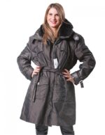 49 PELLICCIA PIUMINO DONNA CON VOLPE AL COLLO TESTA DI MORO OVERSIZE