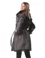 53 PELLICCIA PIUMINO DONNA CON VOLPE AL COLLO TESTA DI MORO OVERSIZE