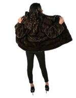 48 pelliccia donna giaccone visone dyed aurora con lavorazi orizzontale e colletto