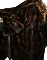 48 Pelliccia donna cappotto modello kimono con cintura orizzontale vison норка fur mink Nerzpelzes fourrure