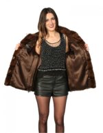 FRAUEN Pelzjacke MINK SCANGLOW DRAWSTRING FUND UND NACKEN SLEEVE KOREANISCH 46 – Bild 7