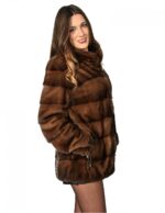 FRAUEN Pelzjacke MINK SCANGLOW DRAWSTRING FUND UND NACKEN SLEEVE KOREANISCH 46 – Bild 3