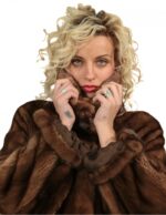 46 pelliccia blouson visone braschi wild star con colletto e spacchi polsi