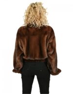 46 pelliccia blouson visone braschi wild star con colletto e spacchi polsi