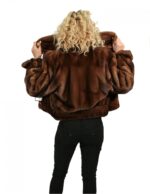 46 pelliccia blouson visone braschi wild star con colletto e spacchi polsi