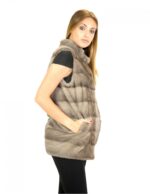 Sleeveless horizontal silverblue mink turtleneck 44 mink fur Nerz fourrure de vison - Image 4