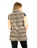 Sleeveless horizontal silverblue mink turtleneck 44 mink fur Nerz fourrure de vison - Image 6
