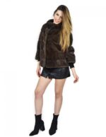 46 Giacca in pelliccia di visone orizzontale demi buff fur mink Nerz pelz мех норки