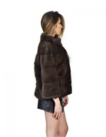 46 Giacca in pelliccia di visone orizzontale demi buff fur mink Nerz pelz мех норки