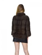 46 Giacca in pelliccia di visone orizzontale demi buff fur mink Nerz pelz мех норки
