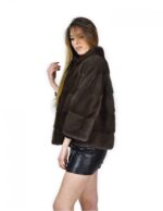 46 Giacca in pelliccia di visone orizzontale demi buff fur mink Nerz pelz мех норки