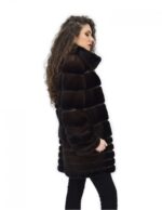 Mantel 46 Pelz Nerz volle Haut horizontal Braschi Toffee braun – Bild 4