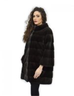 Пальто 50 aurora мех норки фисташковы целые шкуры 82см рукав 3/4 — изображение 3