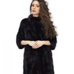 Cappotto taglia 50 84 cm pelliccia orizzontale di visone tasche boccale pistagna