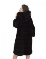 Fell 104cm Pelzkappe 48 horizontaler Nerz Aurora Kordelzug – Bild 6