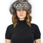 Hat with fur trim silver fox little one