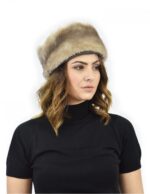 Cappello in pelliccia di visone tortora e pelliccia di montone
