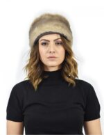 Cappello in pelliccia di visone tortora e pelliccia di montone