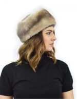 Cappello in pelliccia di visone tortora e pelliccia di montone