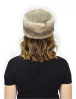 Cappello in pelliccia di visone tortora e pelliccia di montone