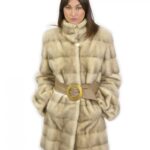 Cappotto luppon sun braschi 44 beige lungo 90 cm con bottoni collo coreana e cintura