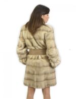 Cappotto luppon sun braschi 44 beige lungo 90 cm con bottoni collo coreana e cintura