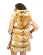 Gilet volpe colore naturale 54 chiusura zip cappuccio tasche esterne zip laterali