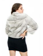 Sleeve jacket three quarters horizontal mink sapphire 50 neck crater pocket normal hook closure - Image 6