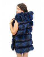 Fox vest blue color 44 zip closure hood external pockets side zip - Image 6