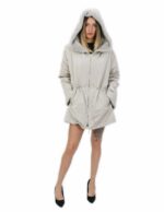 Cappotto 50 reversibile zaffiro intero e tessuto impermeabile zip manica lunga lungo 86 cm