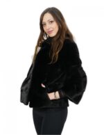 Horizontal mink jacket 44 blackglama collar crater sleeve three quarters short - Image 4