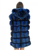 Weste mit Fuchs-Reißverschluss, elektrisch blau, 52, 90 cm lang, Kapuze, Außentaschen, seitliche Reißverschlüsse – Bild 6