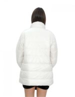 Wendbare echte Daunenjacke 48 grau-weißer Kragen mit Paspel und langen Ärmeln unsichtbare Tasche – Bild 12
