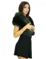 Green fox fur stole 124 cm long - Image 3
