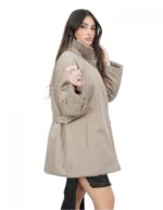 Giacca visone orizzontale femmina 48 nocciola reversibile pelliccia e impermeabile