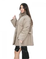 Giacca visone orizzontale femmina 48 nocciola reversibile pelliccia e impermeabile