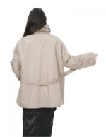 Giacca visone orizzontale femmina 48 nocciola reversibile pelliccia e impermeabile
