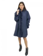 52 Pelliccia Rex cappotto reversibile lato piumino e lato pelliccia colore blu con cappuccio