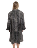 Cappotto a campana persiano grigio 56 collo cratere manica lunga sfumato pelliccia