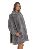 Cappotto grande taglia 60 cappotto persiano pelliccia manica lunga modello a campana largo
