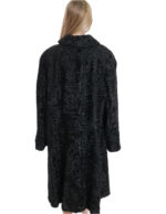 Cappotto lunghissimo persiano nero a campana 54 colletto tondo 112 cm manica lunga
