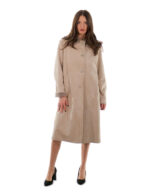 Cappotto 114 centimetri montone tortora beige 52 manica lunga reversibile chiusura bottoni