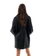 Coat 82cm 48cm Black Sheepskin Shawl Collar Fur Long Sleeve Mug Pockets - Image 5
