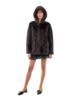 Mahogany 50 Fur Mink Horizontal and Vertical Hood Long Sleeve Closure Hooks - Image 4