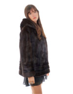 Mahogany 50 Fur Mink Horizontal and Vertical Hood Long Sleeve Closure Hooks - Image 2