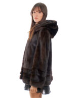 Mahogany 50 Fur Mink Horizontal and Vertical Hood Long Sleeve Closure Hooks - Image 3
