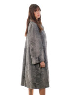 Cappotto 112 centimetri persiano grigio 54 lungo 112 centimetri manica lunga tasche esterne collo italiano