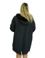 Mantel 54 wendbar schwarz nerz voll und wasserdicht Stoff Reißverschluss langarm 86 cm lang – Bild 11